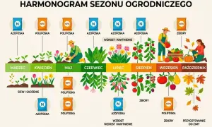 Harmonogram sezonu ogrodniczego: polifoska zastosowanie w ogrodzie od marca do października, od siewu po zbiory i przygotowanie do zimy.