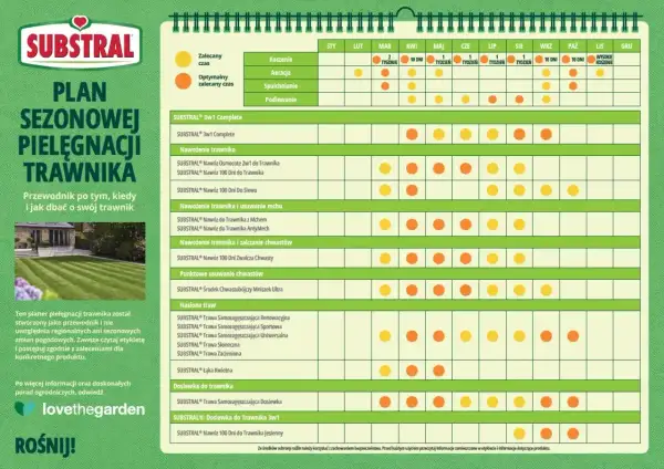 Plan sezonowej pielęgnacji trawnika: kiedy nawożenie trawnika i inne zabiegi w zależności od miesiąca.